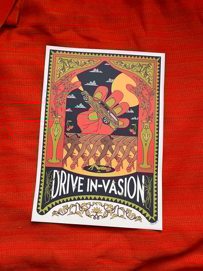 Image of 'DRIVE IN-VASION' A3 PRINT