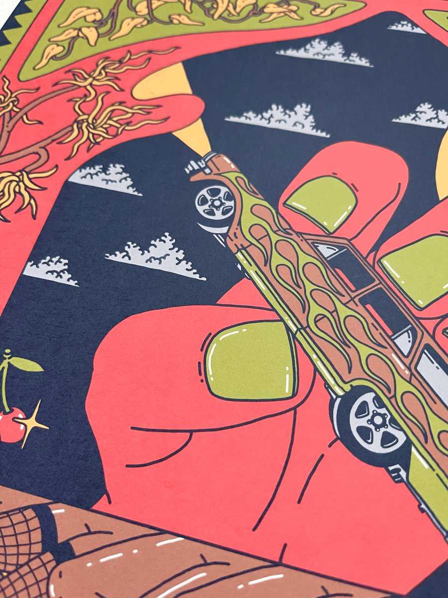 Image of 'DRIVE IN-VASION' A3 PRINT