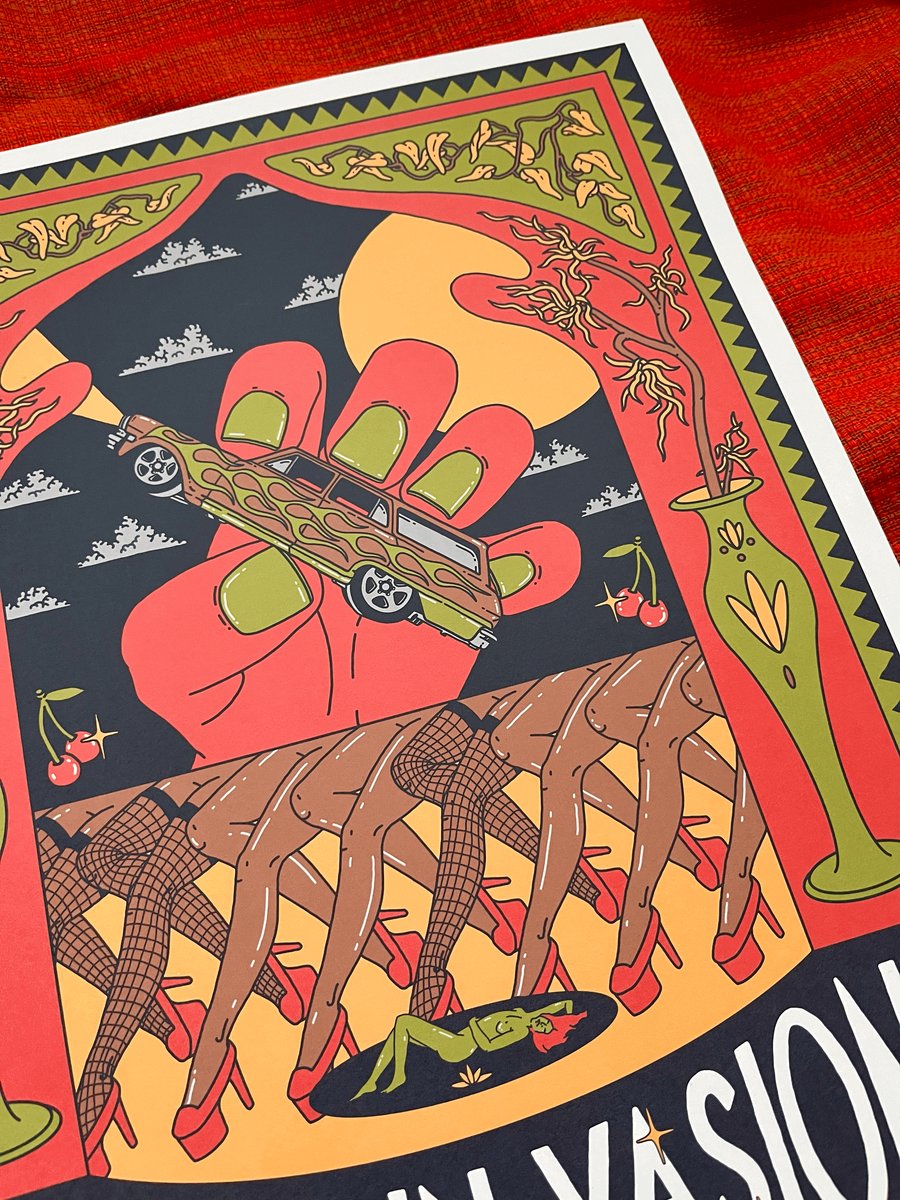 Image of 'DRIVE IN-VASION' A3 PRINT