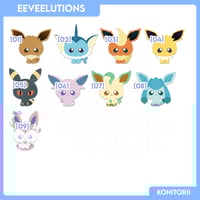 Image 2 of [PokeNui] Eeveelutions Keychains & Sticker