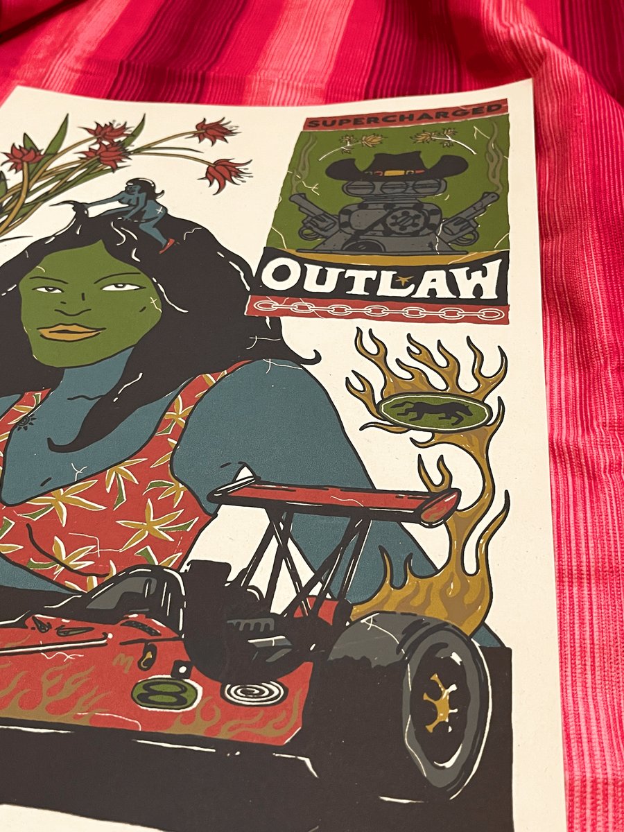 Image of 'SUPERCHARGED OUTLAW' A3 PRINT