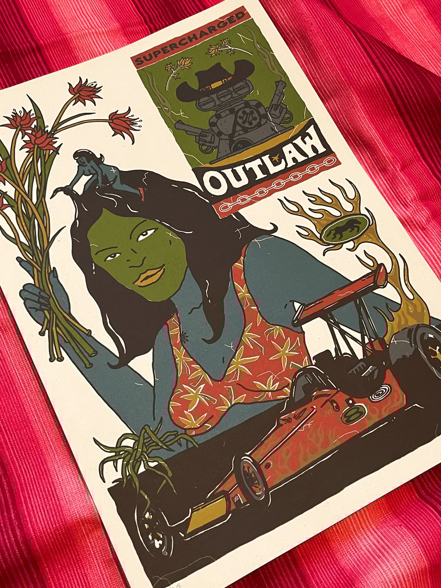 Image of 'SUPERCHARGED OUTLAW' A3 PRINT