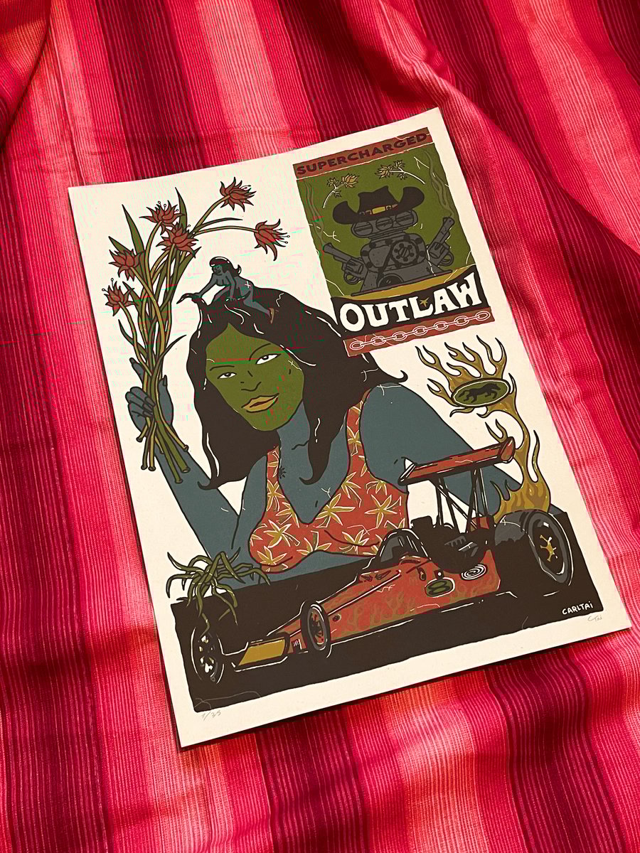 Image of 'SUPERCHARGED OUTLAW' A3 PRINT