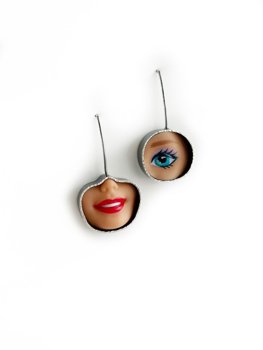 Image of Smile & Eye Pull-Thru Earrings