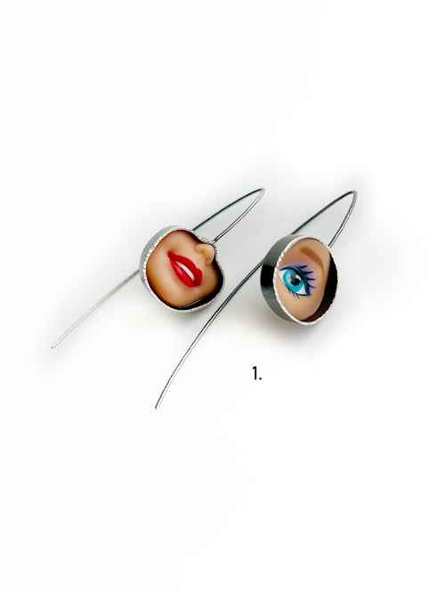 Image of Smile & Eye Pull-Thru Earrings