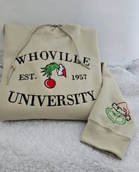 Image 2 of Whoville University Grinch Hoodie