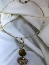 Image 1 of Oracle Flow Choker - Brass & Clear Quartz 