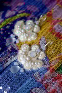 Image 6 of Mono Holo - Boucles brodées - Fermoirs dormeuses Argent 925