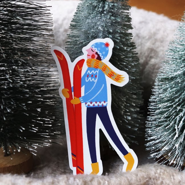 Collection de Noël 2025 : Magnets Ours, Skieur, et chien - individuel ou en lot