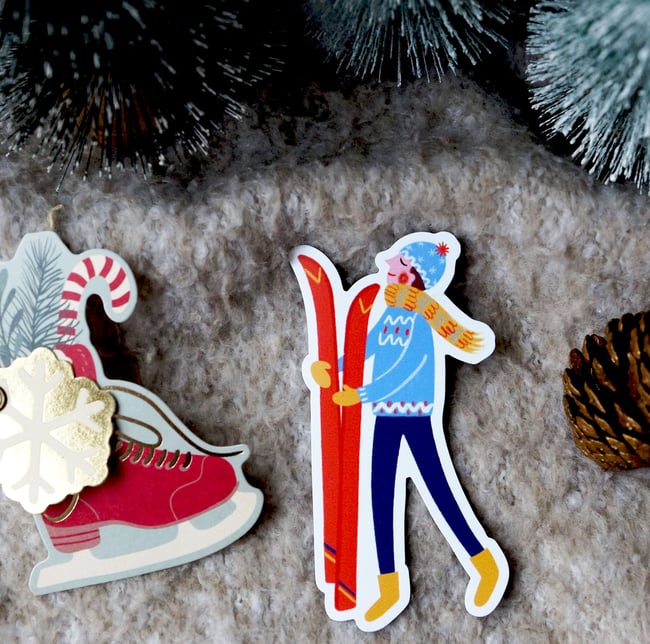 Collection de Noël 2025 : Magnets Ours, Skieur, et chien - individuel ou en lot