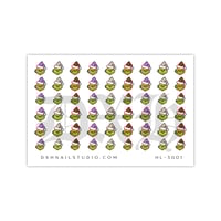Image 2 of BLUSHING GRINCH CHRISTMAS NAIL DECALS 