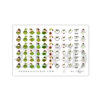 Image 2 of RESTING GRINCH FACE CHRISTMAS NAIL DECALS 