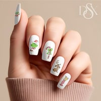 Image 1 of GRINCH CREW CHRISTMAS NAIL DECALS 