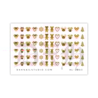 Image 2 of GINGERBREAD MICKEY & MINNIE HOLIDAY NAIL DECALS 