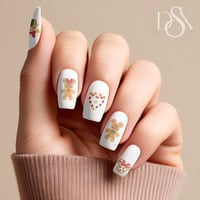 Image 1 of GINGERBREAD MICKEY & MINNIE HOLIDAY NAIL DECALS 