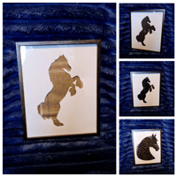 Image 1 of Tweed silhouette equine artwork