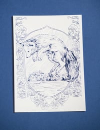 Image 1 of Renard polaire carte postale/Arctic fox postcard