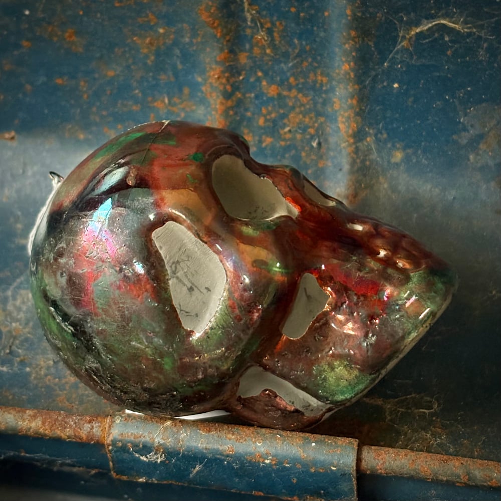 Image of Metallic Raku Skull 💀 