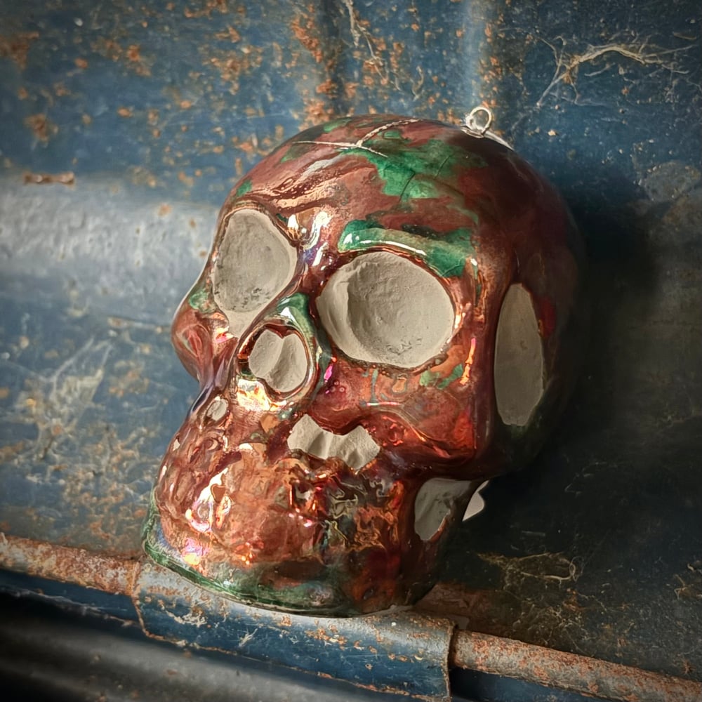 Image of Metallic Raku Skull 💀 