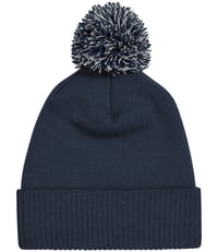 Image 2 of NEW! Snowstar Bobble Hat Navy & Grey