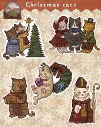 Image 2 of Christmas kitty sticker sheet