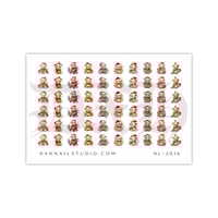 Image 2 of TEDDY BEAR CHRISTMAS HOLIDAY NAIL DECALS 