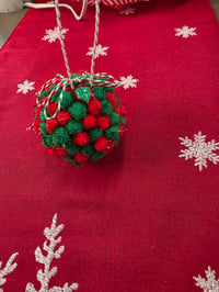 Image 2 of Red & green ball ornament 