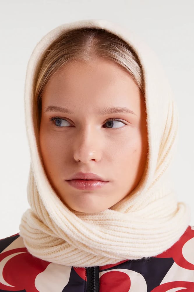 Image of Gorro beanie punto fino blanco