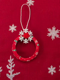 Image 1 of Red Snowflake ornament 