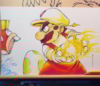 FIRE POWER SUPER MARIO ORIGINAL ART SIGNED