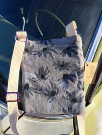 Image 3 of Linen Coneflower Two Zip Crossbody Bag with Choice of Zippers and Strap 