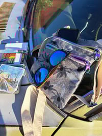 Image 5 of Linen Coneflower Two Zip Crossbody Bag with Choice of Zippers and Strap 