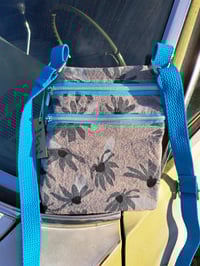 Image 4 of Linen Coneflower Two Zip Crossbody Bag with Choice of Zippers and Strap 