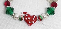 Image 2 of Italian Murano Glass I Love Santa Bracelet