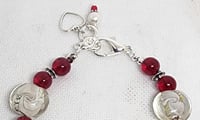 Image 3 of Italian Murano Glass I Love Santa Bracelet