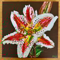 Image 1 of Be Here Now (Lily) Painting w/Lyrics