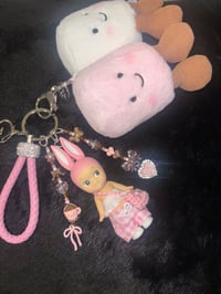Image 1 of Rabbit  x Marshmellow Jellycat Keychain 🩷🤍🤎