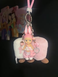 Image 2 of Rabbit  x Marshmellow Jellycat Keychain 🩷🤍🤎