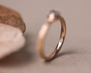 Image of 18ct Rose gold, brown grey rose-cut diamond ring (LON272)