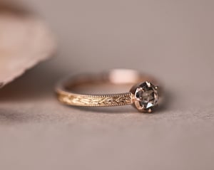 Image of 18ct Rose gold, brown grey rose-cut diamond ring (LON272)