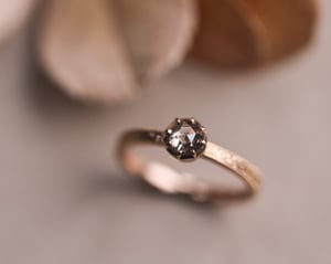 Image of 18ct Rose gold, brown grey rose-cut diamond ring (LON272)