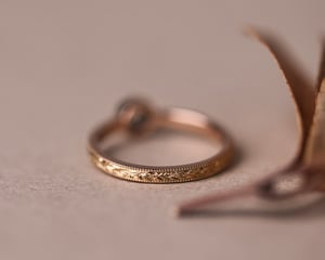 Image of 18ct Rose gold, brown grey rose-cut diamond ring (LON272)