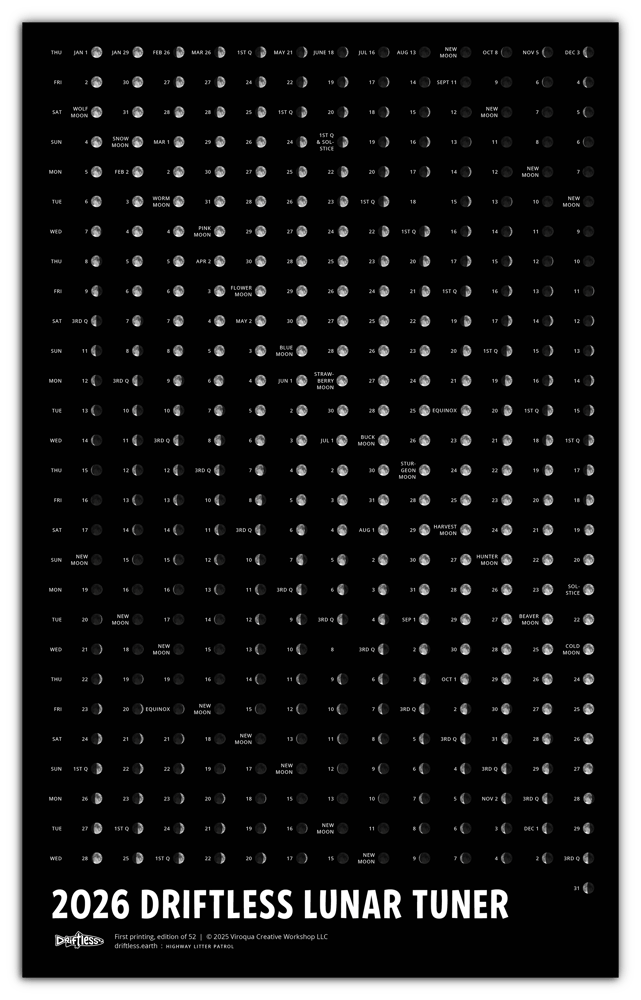 Image of 2026 Lunar Phases Calendar
