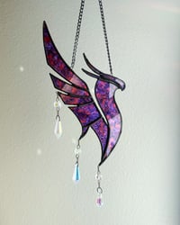 Image 1 of ILLENIUM Phoenix Stained Glass Wall Piece Mobile – Violet + Magenta