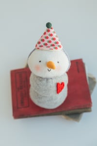 Image 1 of Sculpted Sock Monkey Snowman, Polyfilled and Weighted