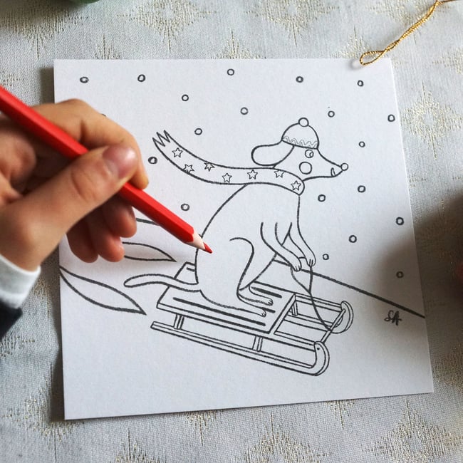Collection de Noël 2025 : carte à colorier 