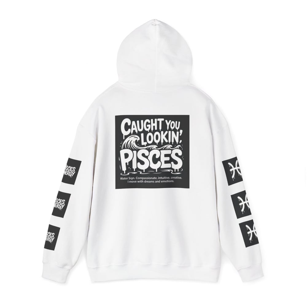 Image of Unisex Pisces Hoodie - 'All Eyes on Pisces' Graphic Zodiac Pullover