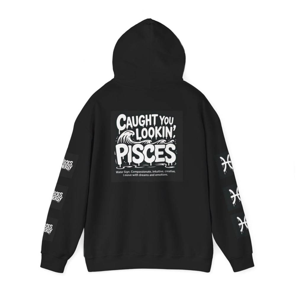 Image of Unisex Pisces Hoodie - 'All Eyes on Pisces' Graphic Zodiac Pullover