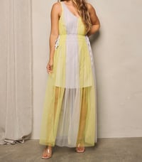 Mesh Tie Maxi Long Dress