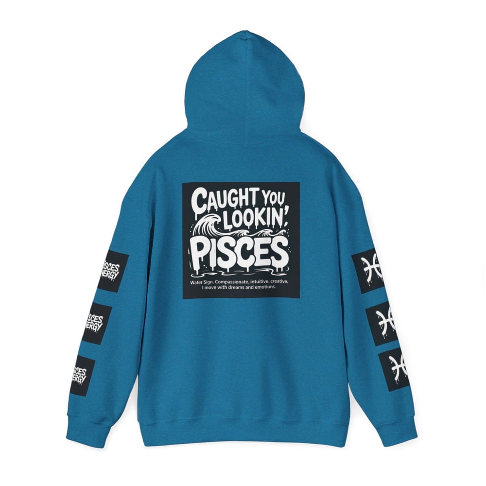 Image of Unisex Pisces Hoodie - 'All Eyes on Pisces' Graphic Zodiac Pullover